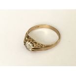 9ct gold stone set ring