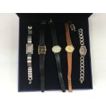 Five ladies watches comprising three Favre Lueba examples.