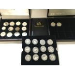 Collection of various silver coins.