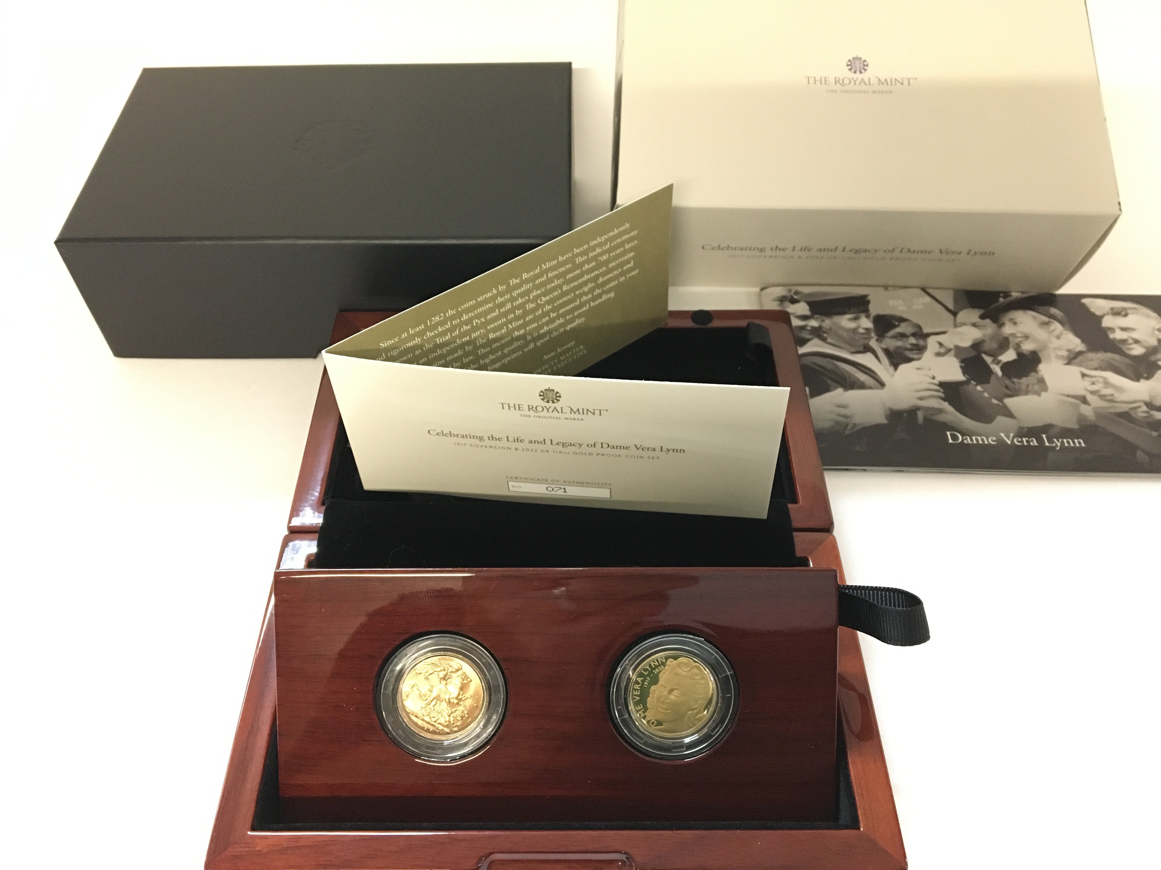 Dame Vera Lynn two coin set. Containing 1917 full