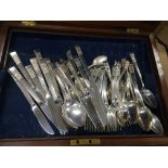 A box of silver plated items comprising various cu