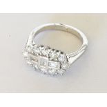 18ct white gold baguette and RBC diamond boat styl