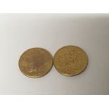 Two gold half sovereigns a Victorian Sheild back d