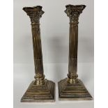 A pair of Hallmarked silver Corinthian column cand