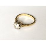 An 18ct gold diamond single stone ring, diamond si
