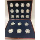 A cased Royal Mint silver proof crown collection.