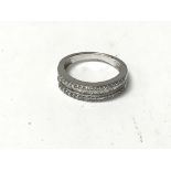 18ct white gold baguette & brilliant cut half eternity ring. Approx 0.33ct