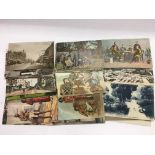 A collection of vintage world postcards.