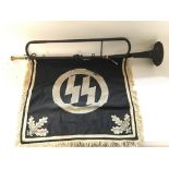 3rd Reich Trumpet and Banner - Waffen SS