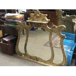 A late 19th century gilt wood and gesso overmantel