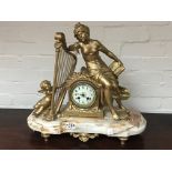 A French late 19th century mantel clock with gilde