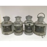 A set of four Nautical ships lantern lights. Heigh