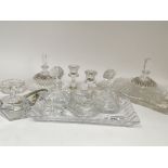 A collection of cut glass dressing table sets and