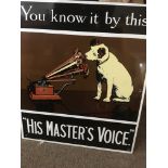 A reproduction sign HMV 40 cm by 46 cm ,