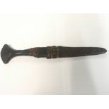 Possibly old African knife with leather handle and