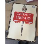 A enamel sign country library. 46 cm x 32 cm .
