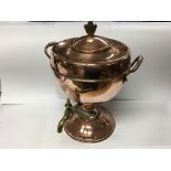 19th cent polished copper samovar with lid