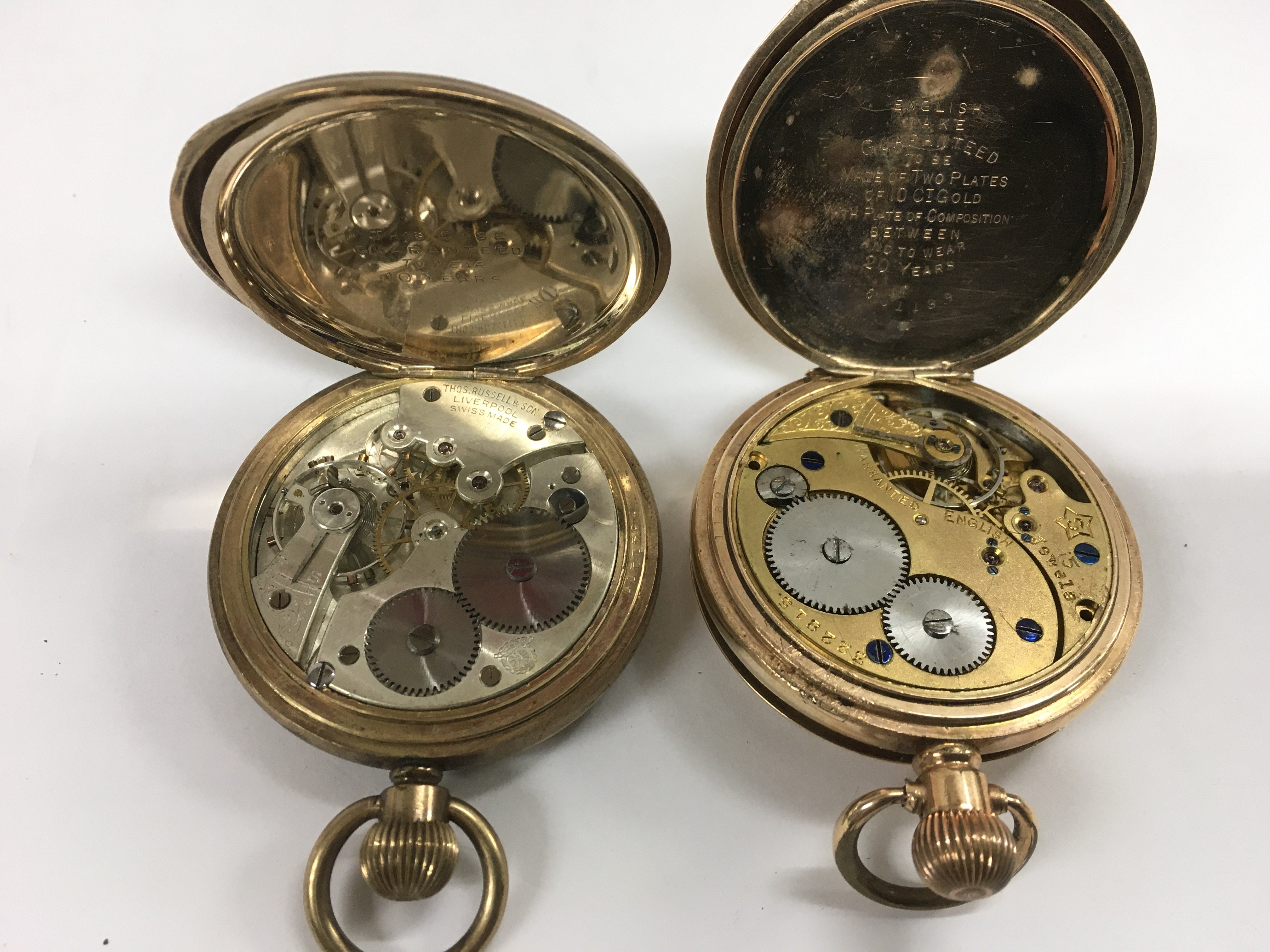 Two gold plated pocket watches including a half hunter example and one other. - Image 2 of 2