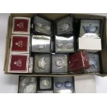 A box of miniature Royal Albert and Wedgwood items