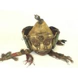 A 20th century Tibetan bronze ceremonial crown dec