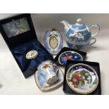 Snowman items including Border Fine Arts enamel pi