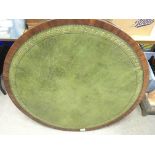 A Mahogany office drum table the circular top with