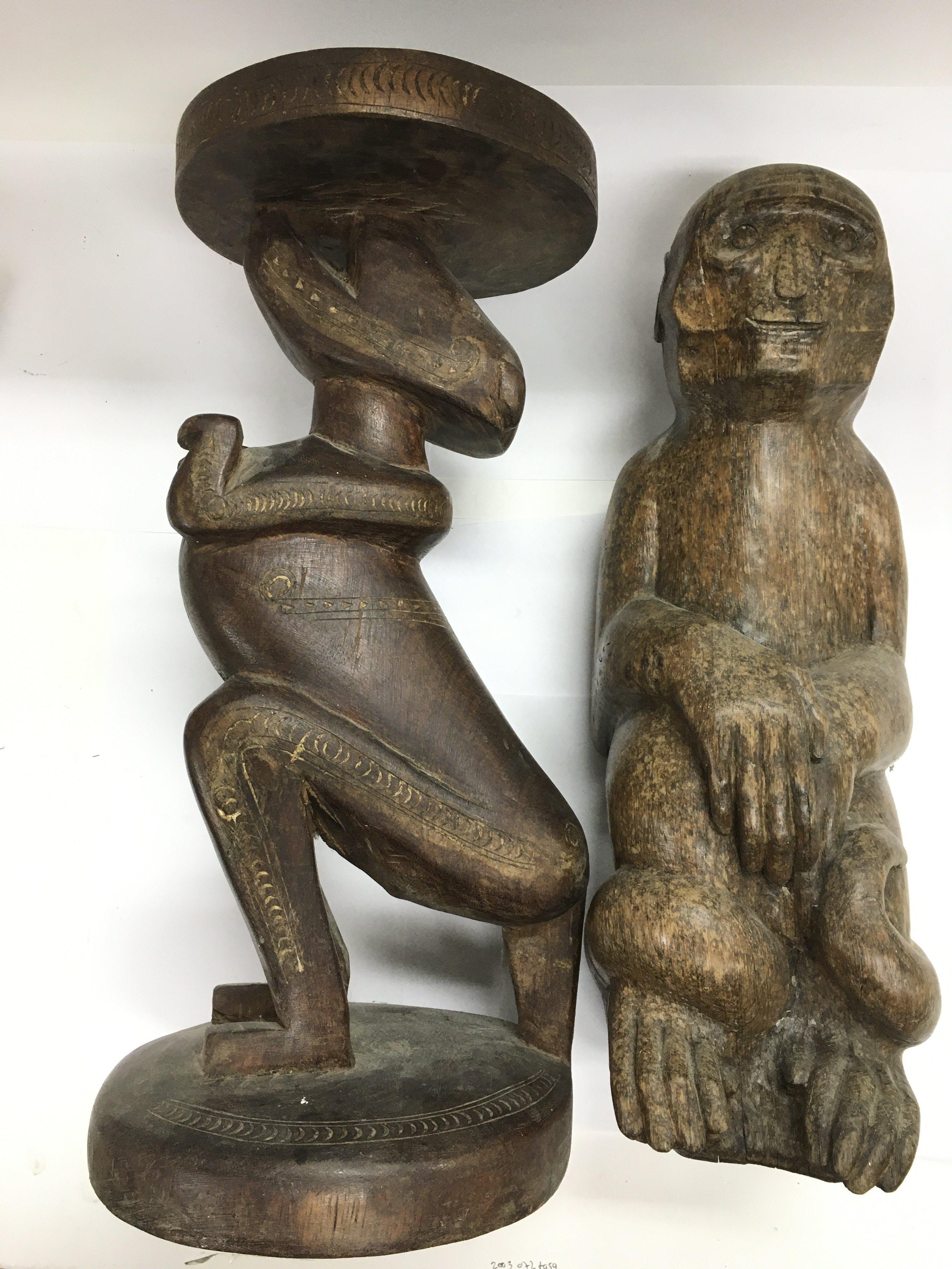 Tribal art. An unusual carved figural table, appro
