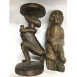 Tribal art. An unusual carved figural table, appro