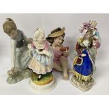 13 various porcelain figurines.