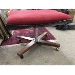 A Modern design rosewood and chrome stool with a d
