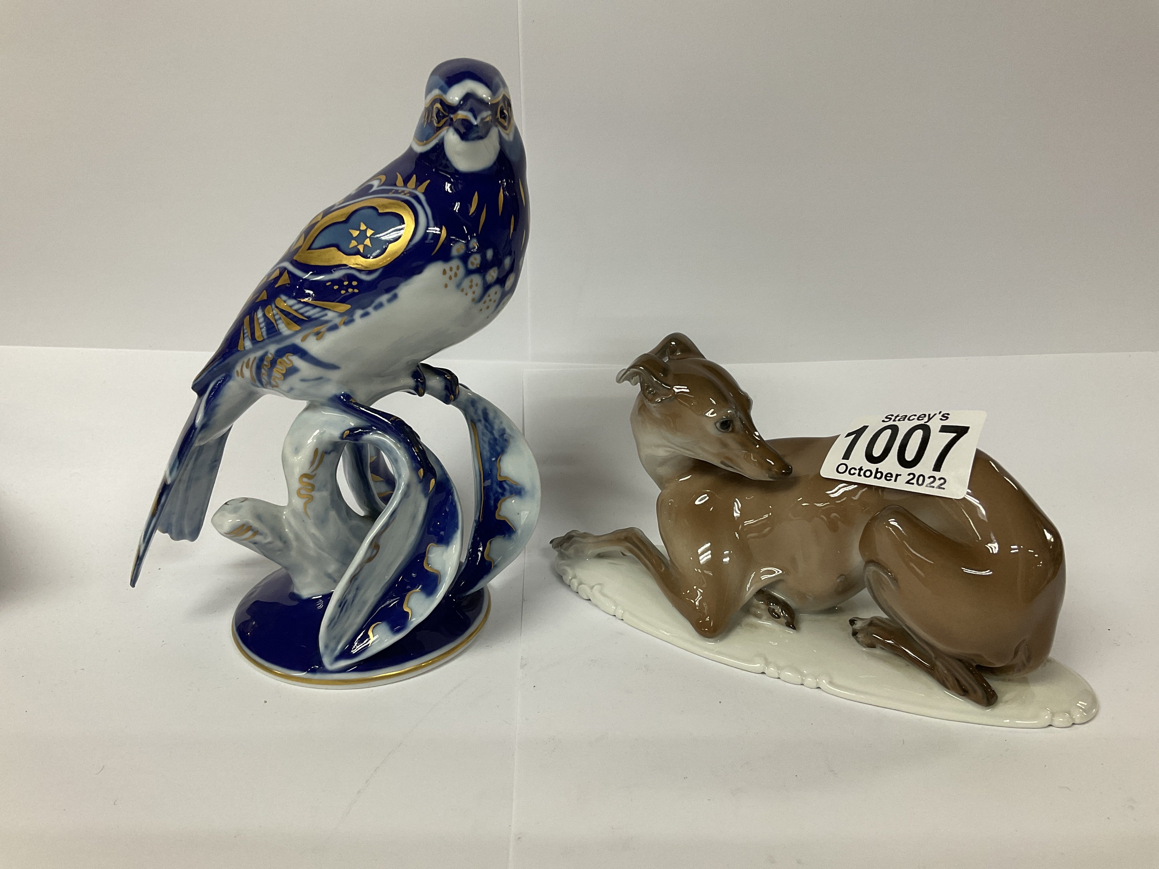 2 Rosenthal porcelain animal figurines.