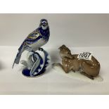 2 Rosenthal porcelain animal figurines.