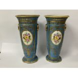 A pair of Noritake vases with gilt and floral deco