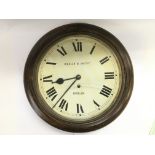 A Wekler & Smith of Dublin circular wall clock, ap