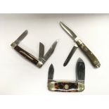 Three collectable pocket knives including one by S
