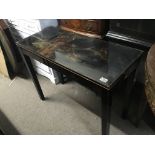 A lacquer side table with a rectangular top no Res