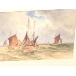A framed watercolour study of traditional fishing