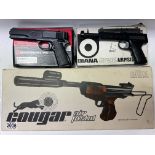 A boxed complete Milbro Cougar air pistol with sho