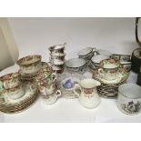 A collection of ceramics English porcelain tea set
