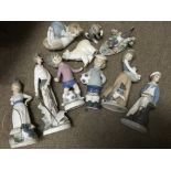 A collection of Lladro items including Polar bear,