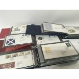 A collection of albums of first day covers.