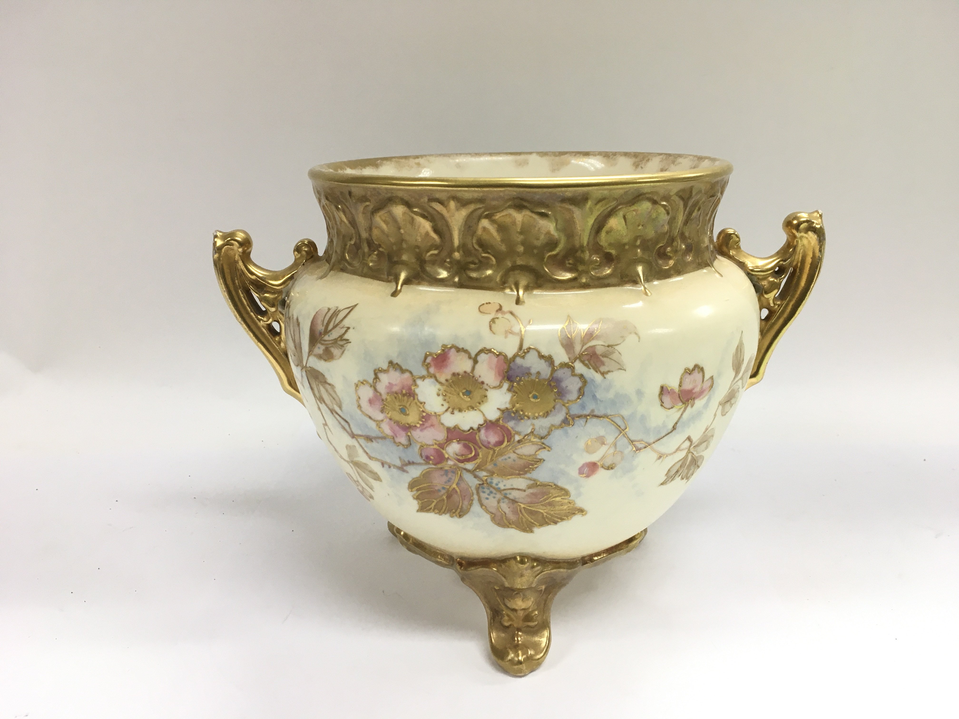 A late Victorian Royal Bonn ewer with giltwork and