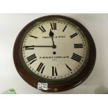 A late 19th century single fusee wall clock with p