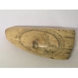 An Early 19th century Scrimshaw carved tooth depic