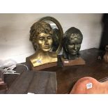 Two 20th century composition busts of ladies an oa