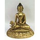 A gilt bronze buddha, approx height 28cm.