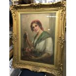 A late 19th century gilt framed oil painting depic