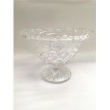 A large glass footed bowl, approx height 21cm.