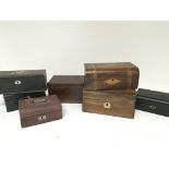 A collection of late Victorian boxes including a t