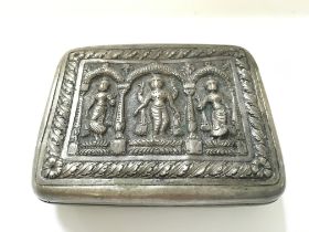 An Indian Silver card case. Approximately 3inch by